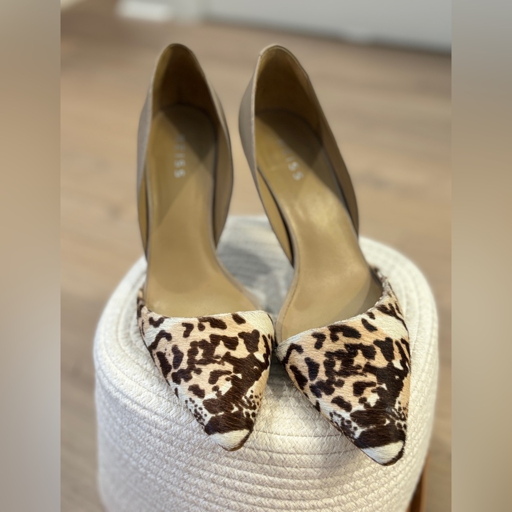 Reiss size 39 Calf Hair Leather D'Orsay Heels